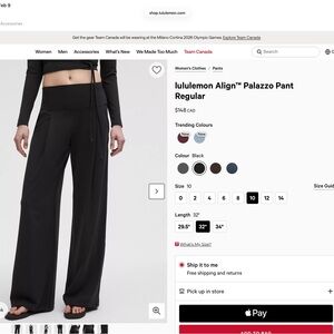 Lululemon Align Palazzo pant size 10 reg